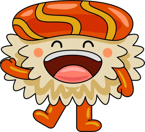 Mascotte de sushi  Illustration