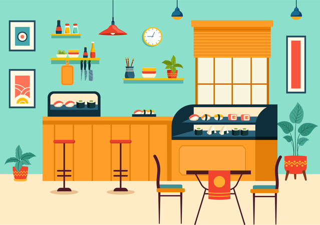 Sushi Restaurant  Illustration