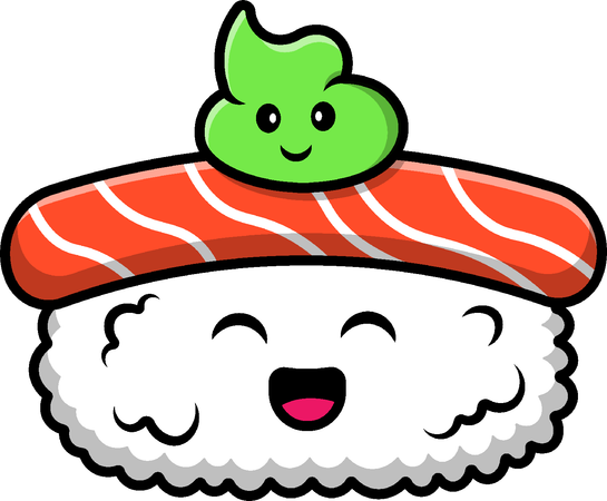 Sushi Saumon Et Wasabi  Illustration