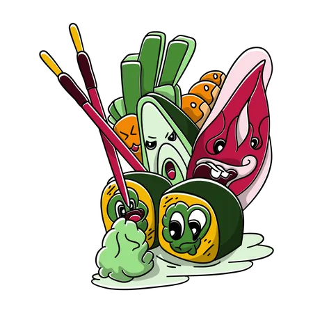 Sushi vegetariano  Ilustración