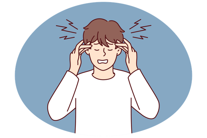 Suspicious man look in door hole  Illustration
