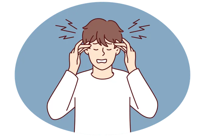 Suspicious man look in door hole  Illustration