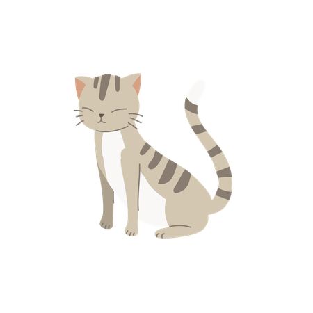 Süße glückliche Katze  Illustration