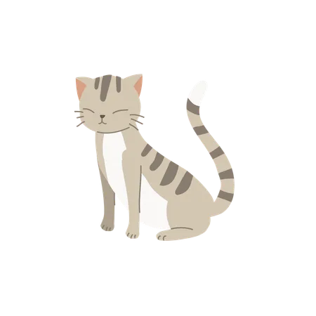 Süße glückliche Katze  Illustration