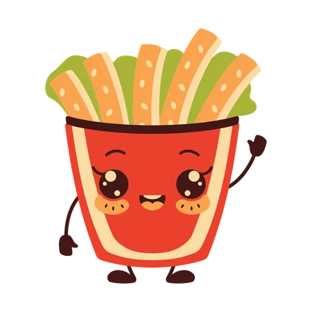 Süße Pommes Frites  Illustration