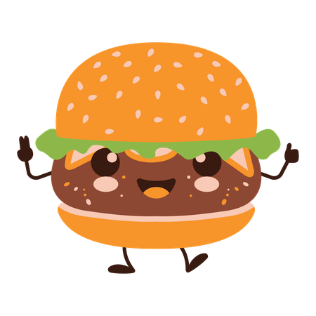 Süßer Burger Hamburger  Illustration