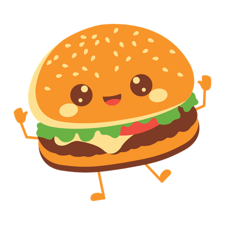 Süßer Burger Hamburger  Illustration