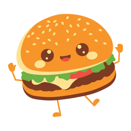 Süßer Burger Hamburger  Illustration