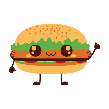 Süßer Burger Hamburger  Illustration