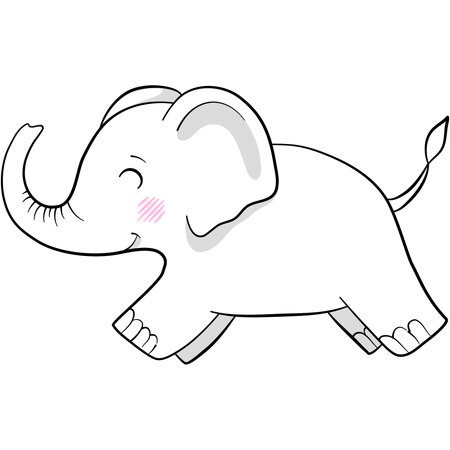 Niedlicher Elefant spielt  Illustration