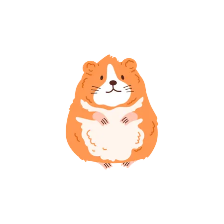 Niedlicher Hamster mit flauschigem braunem Fell  Illustration