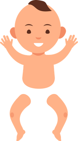 Niedliche Baby-Junge in Windel  Illustration