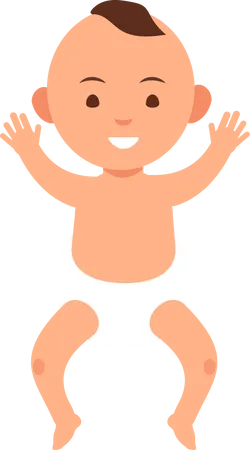 Niedliche Baby-Junge in Windel  Illustration