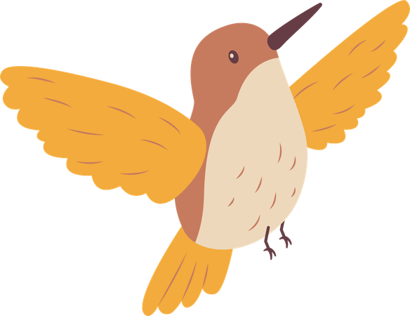 Niedlicher Kolibri im Flug  Illustration