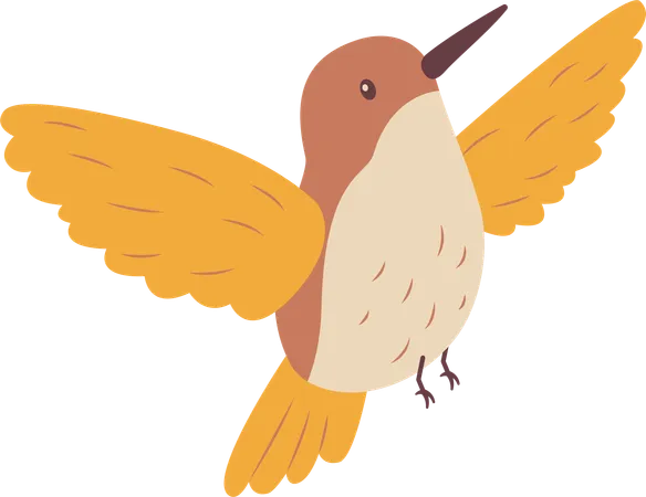 Niedlicher Kolibri im Flug  Illustration