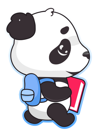 Süßer Panda zurück zur Schule  Illustration