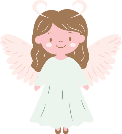 Niedliche hübsche geflügelte kleine Mädchen Fee Engel  Illustration