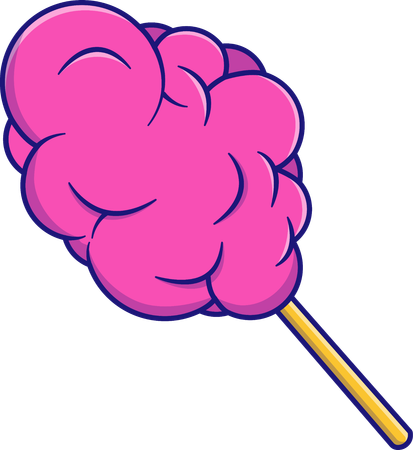 Süße rosa Zuckerwatte  Illustration