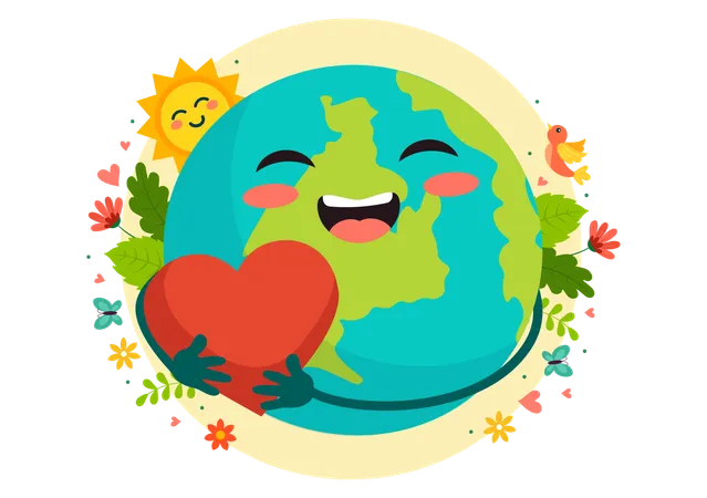 World Earth Day Vector Illustration On April 22 With World Map And Plants Or Trees For Greening Awareness In Environment Flat Cartoon Background Illustration