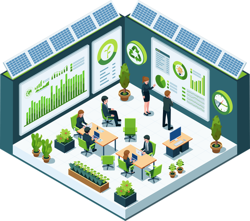 Sustainable Business Office  Illustration