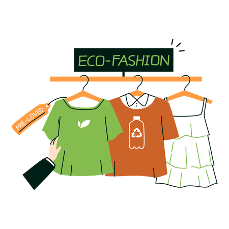 Sustainable Clothing Store Preloved Fashion  Illustration