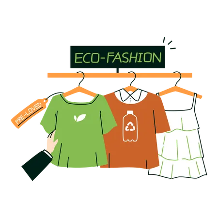 Sustainable Clothing Store Preloved Fashion  Illustration