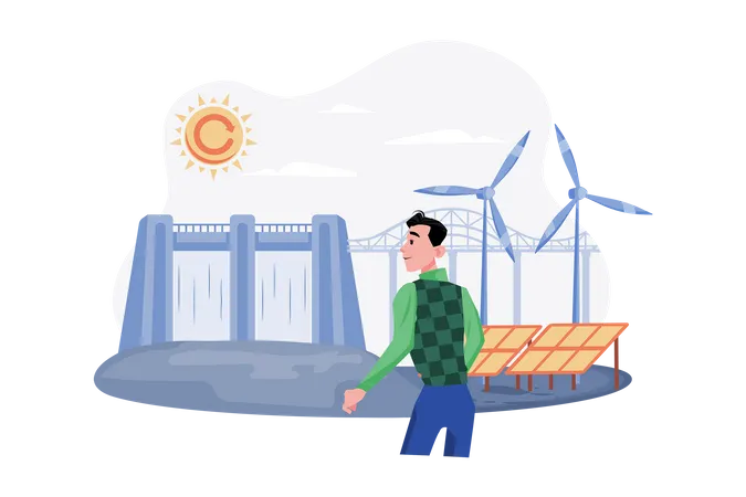 Sustainable Energy  Illustration