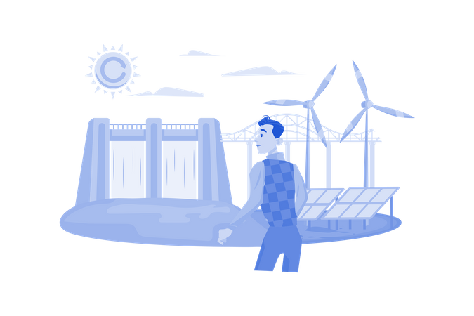 Sustainable Energy  Illustration