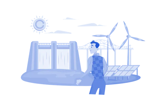 Sustainable Energy  Illustration