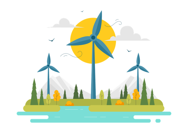 Sustainable Energy  Illustration