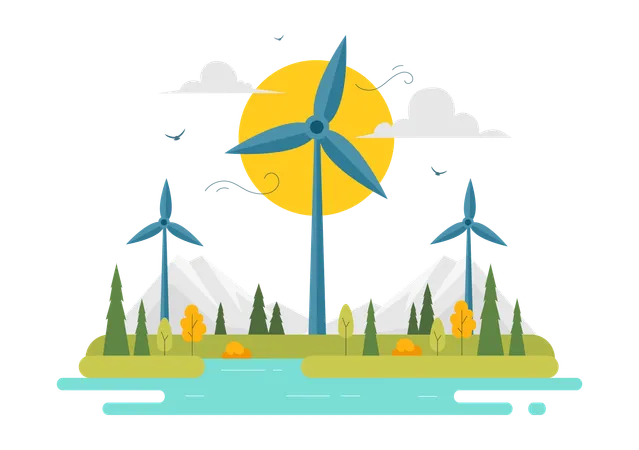 Sustainable Energy  Illustration