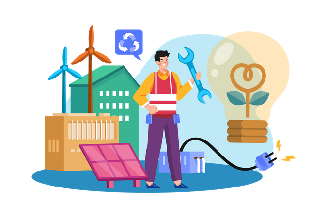 Sustainable Energy  Illustration