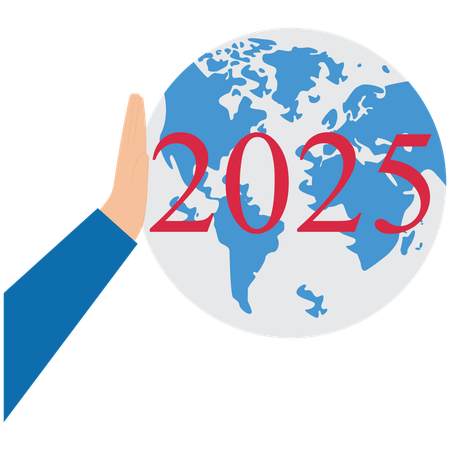 Sustainable environment development goals on 2025 new year  Illustration