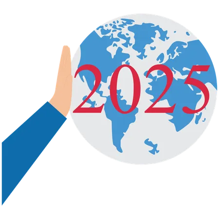 Sustainable environment development goals on 2025 new year  Illustration