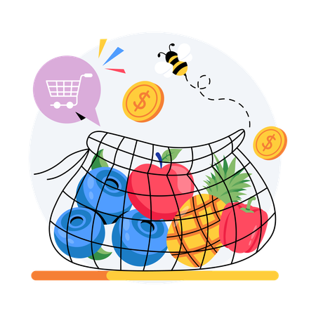 Sustainable Groceries  Illustration