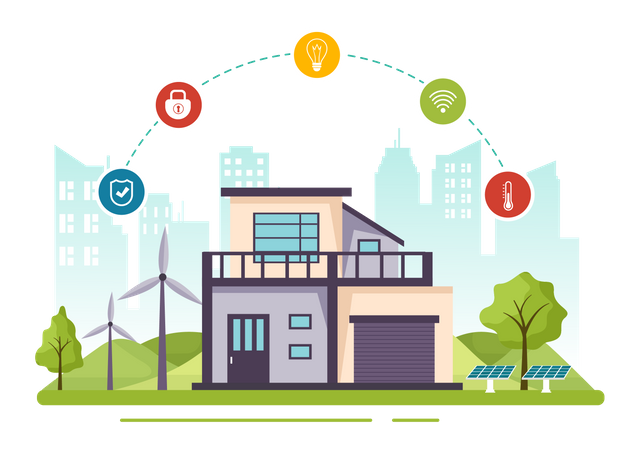 Sustainable Housing  Illustration