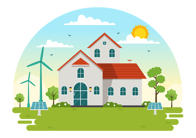 Sustainable Housing  Illustration