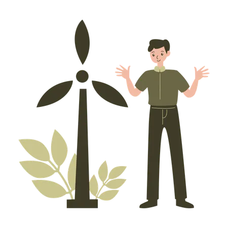 Sustainable Wind Energy  Illustration