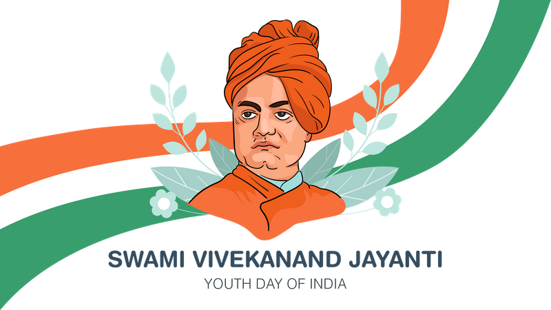Swami Vivekananda Jayanti Illustration