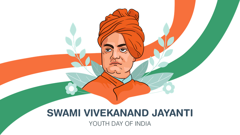 Swami Vivekananda Jayanti  Illustration