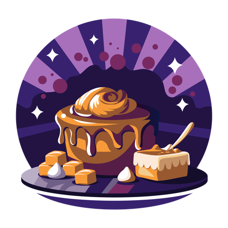 Sweet Caramel Cake  Illustration