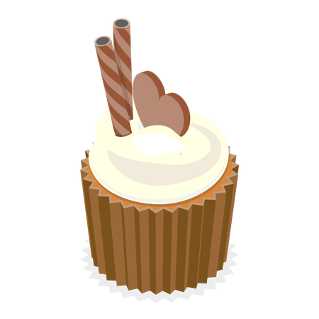 Sweet chocolate cupcake  Illustration
