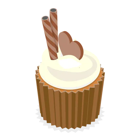 Sweet chocolate cupcake  Illustration