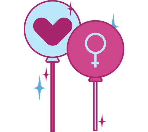 A Playful Illustration Of Lollipops With Hearts And The Female Symbol Perfect For Sending Sweet And Empowering Messages To Women Everywhere Illustration