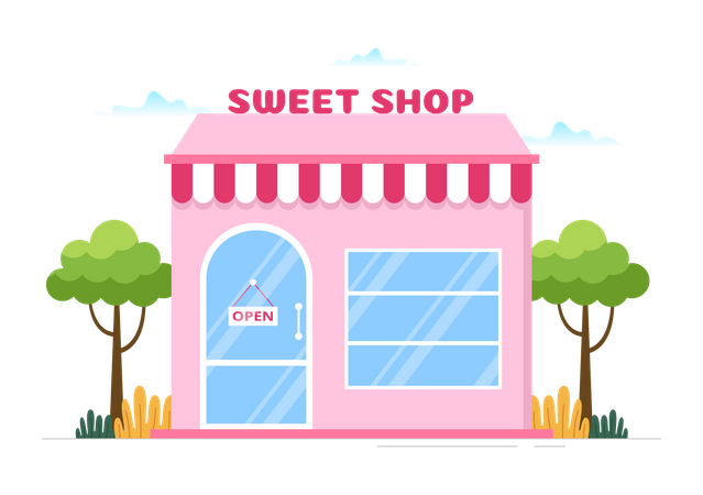 Sweet shop building  Illustration