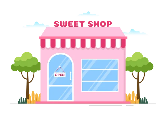 Sweet shop building  Illustration