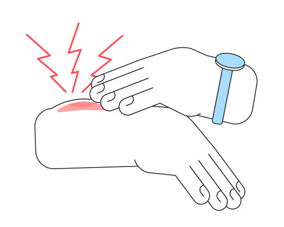 Swelling on hand  Illustration