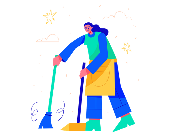 Swepping a Floor  Illustration