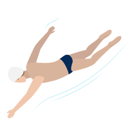 Swimmer doing forward swimming  Illustration