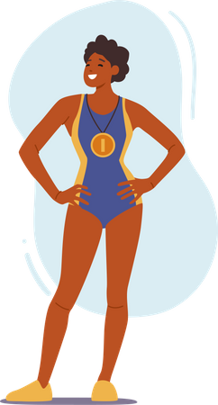 Swimmer win competition Illustration